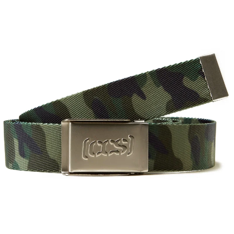 Vintage denim floral belt-CCS Silver Logo Buckle Belt - Camo