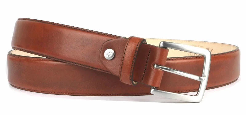 Slim leather cowboy belt-Leather Belt Chestnut