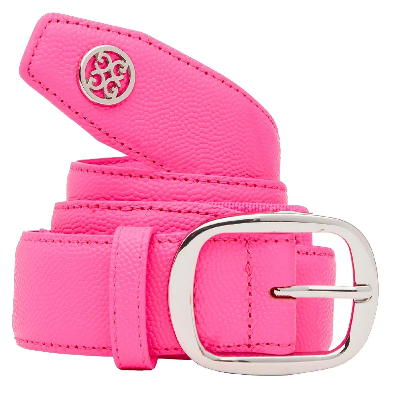 Contemporary woven fabric belt-Circle G'S Webbed Belt Knockout Pink - AW24