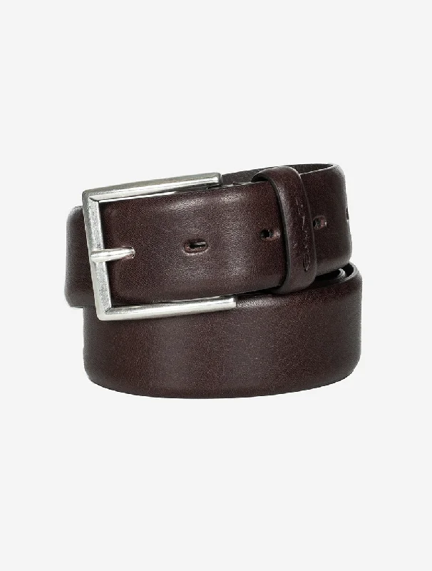 Modern black leather belt-Classic Leather Belt Rich Brown