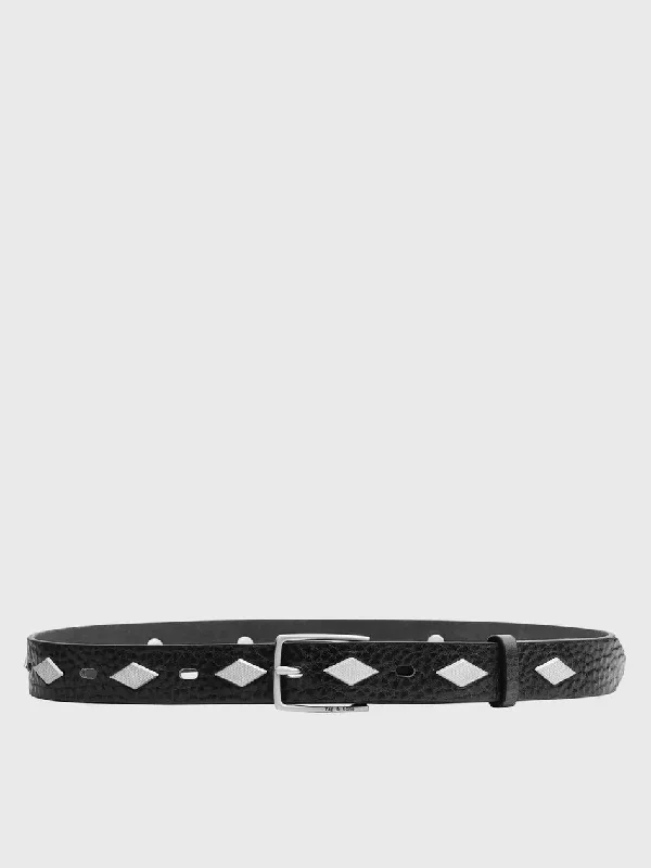 Slim canvas floral belt-Colin Studded Belt - Black