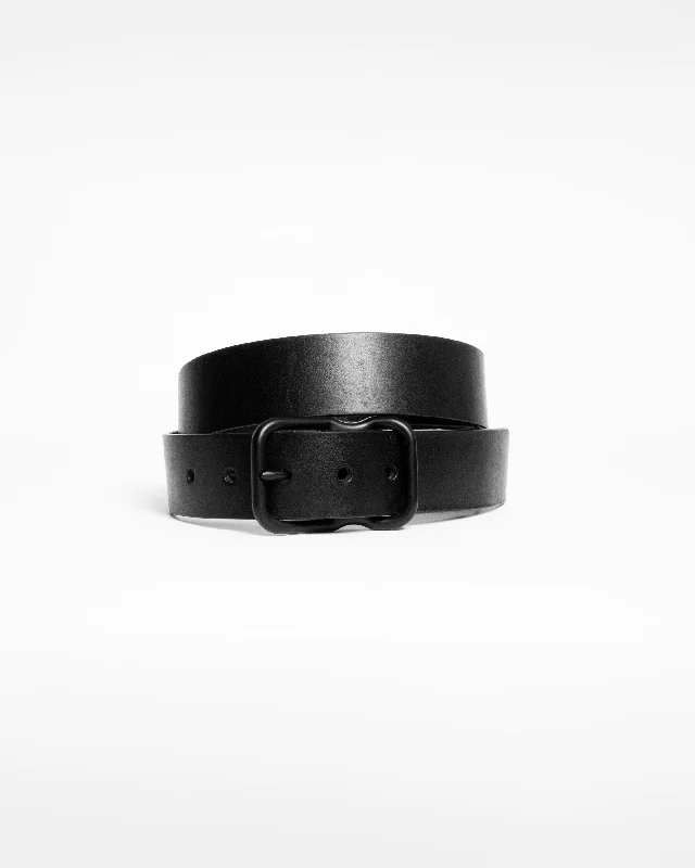 Handcrafted corduroy tan belt-112 Signature Leather Belt - Black - Matte Black