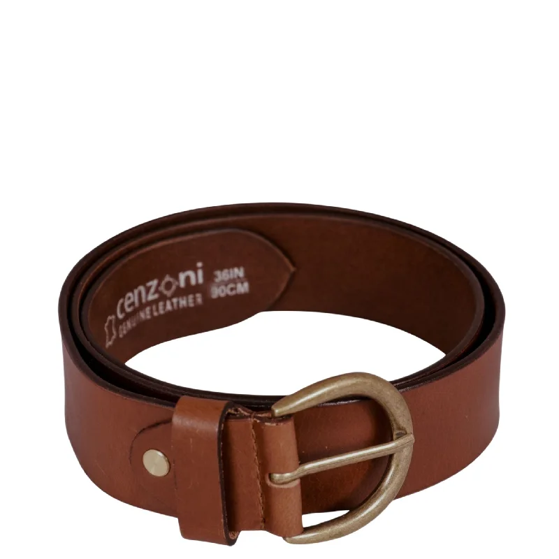 Minimalist tan canvas belt-Leather Belt - BOP1.75S(N)