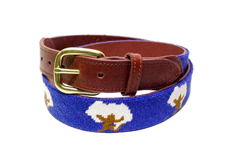 Elegant red suede buckle-COTTON BOLL NEEDLEPOINT BELT™