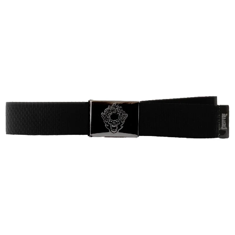 Elegant gold patent belt-Creature Bonehead Flame Web Belt - Black