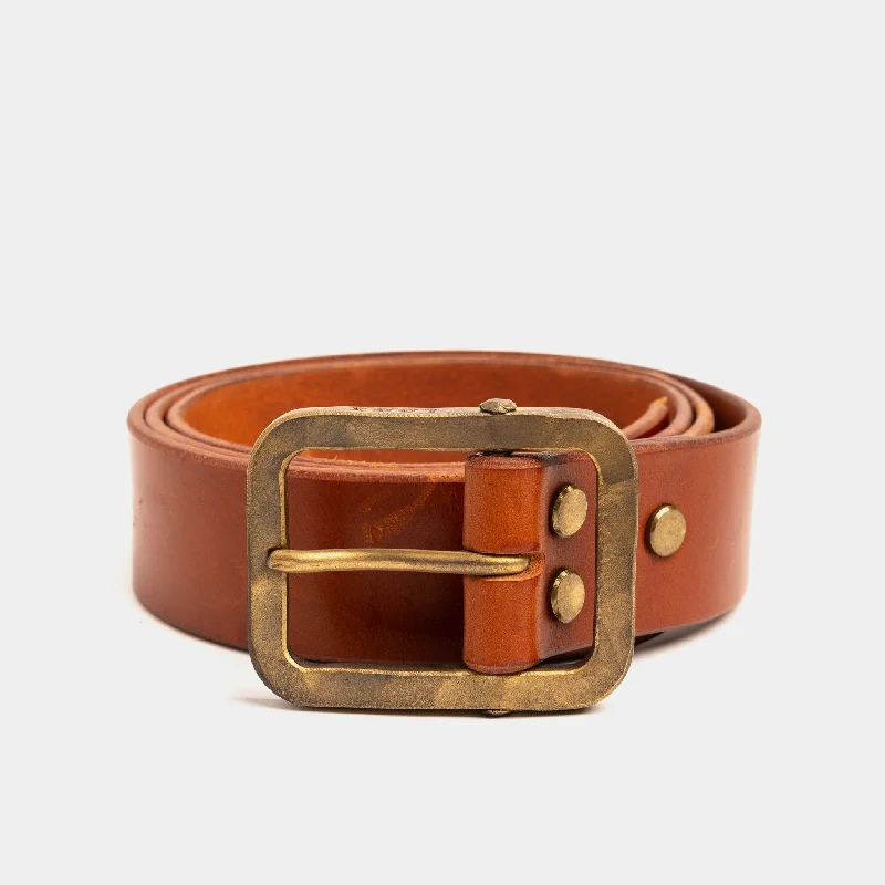 Elegant red suede buckle-CROMWELL / TAN