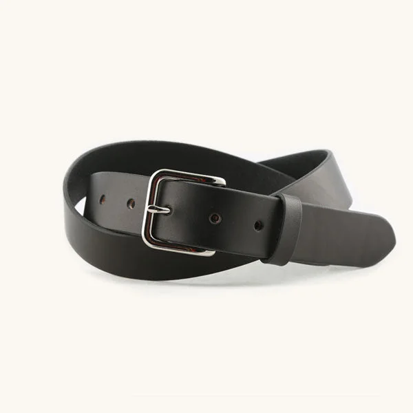 Slim leather embossed belt-Daily Belt - Black