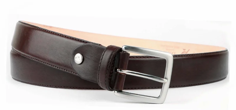 Contemporary stretch nylon belt-Leather Belt Brown