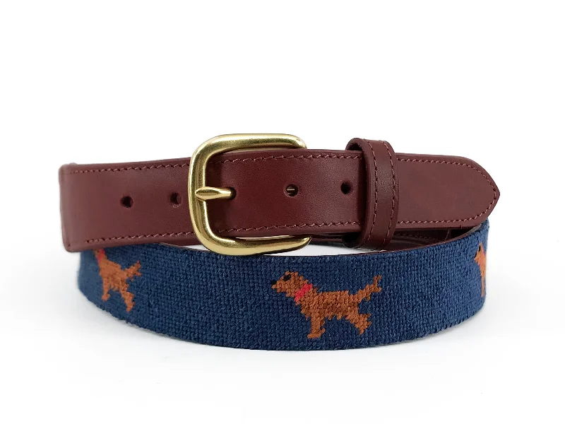 Contemporary stretch nylon belt-GOLDEN RETRIEVER NEEDLEPOINT BELT™