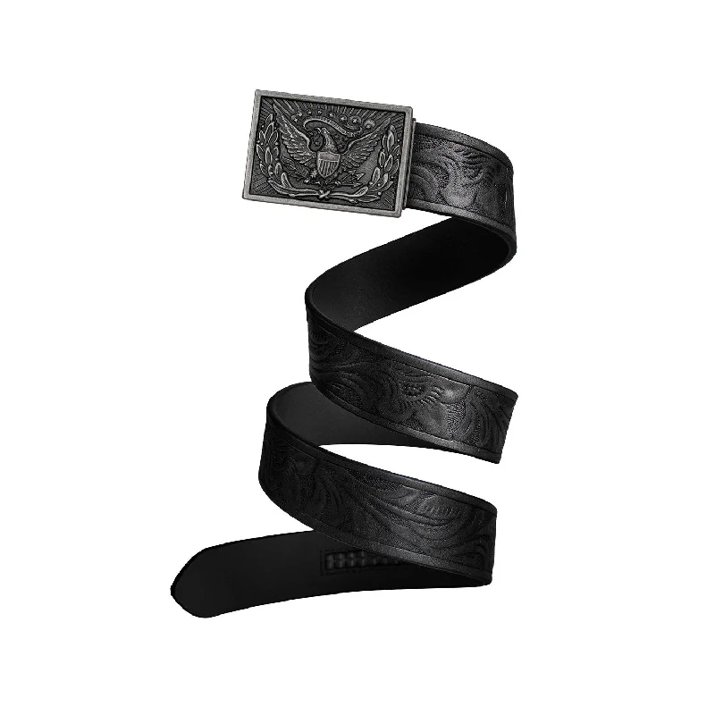 Slim canvas studded belt-Western Eagle