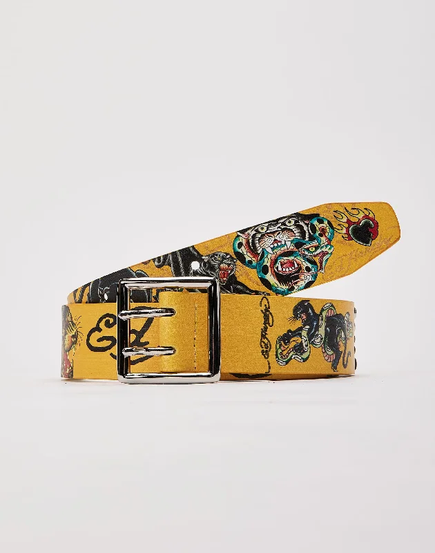 Contemporary stretch fabric belt-Ed Hardy Panther Snake Belt