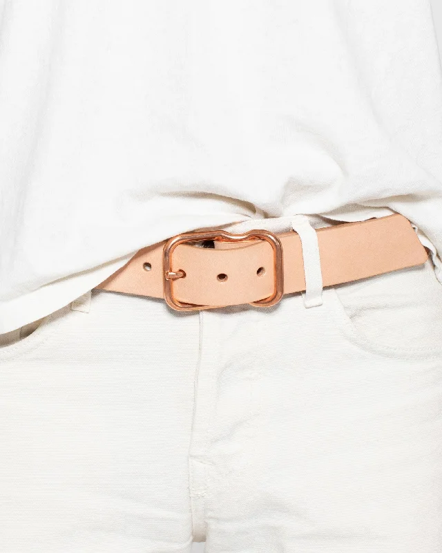 Wide leather snakeskin belt-112 Signature Leather Belt - Natural Veg Tan - Copper