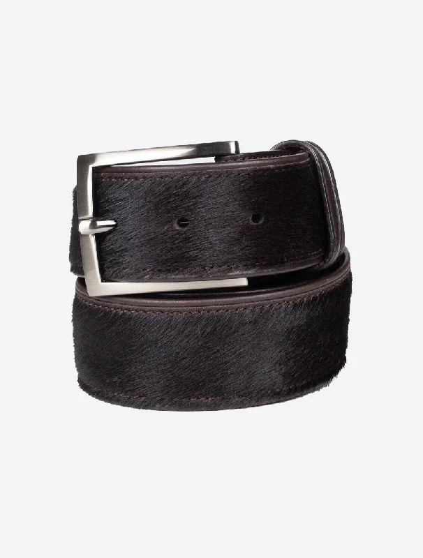 Unique brass cowboy belt-Pony Hair Belt Chocolate