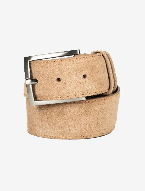 Wide suede cowboy belt-Suede Belt Antelope