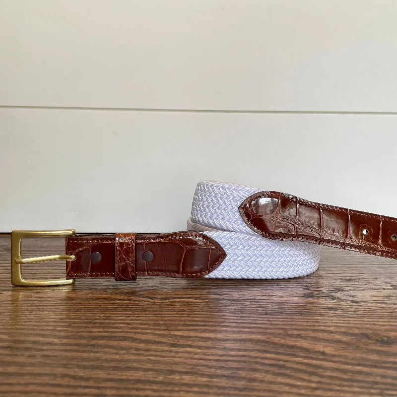 Unique antique silver belt-The Stretch Belt, White