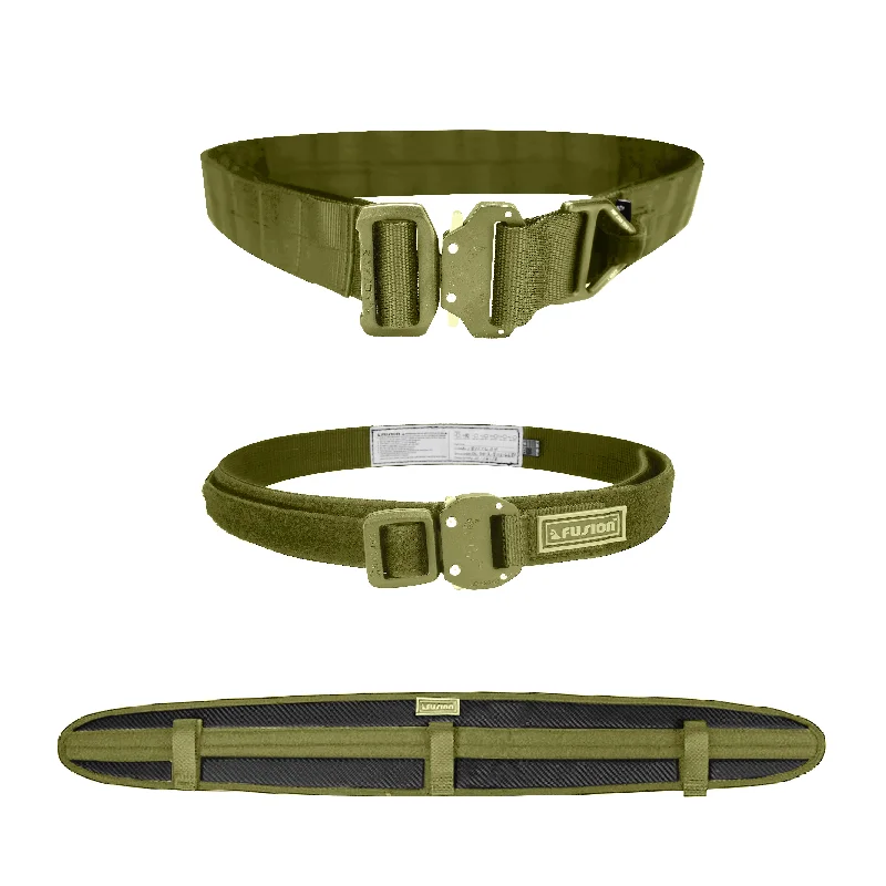 Rustic gray suede belt-Fusion Epic Modular Battle Belt - TYPE B Combo