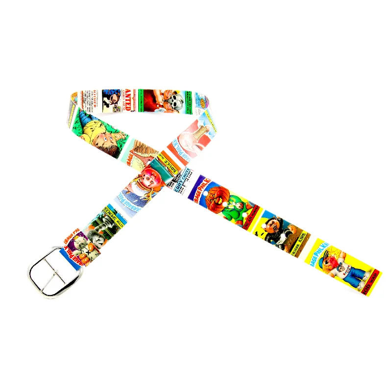 Handmade leather striped belt-Garbage Pail Kids Card Belt #12