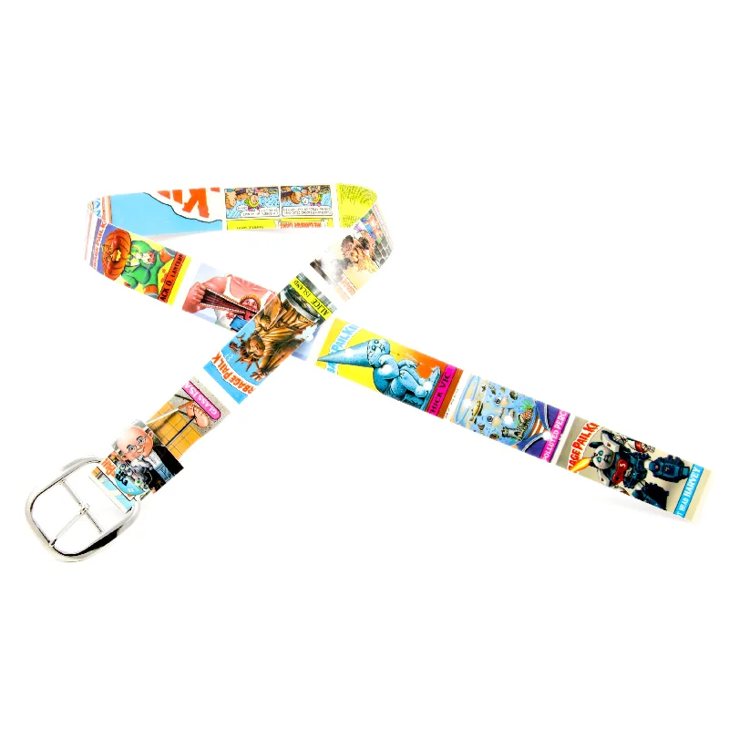 Minimalist gray leather belt-Garbage Pail Kids Card Belt #6