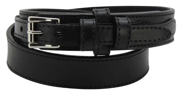 Slim leather floral belt-Gingerich Black Stitched Workhorse Ranger Belt Style 8250-18