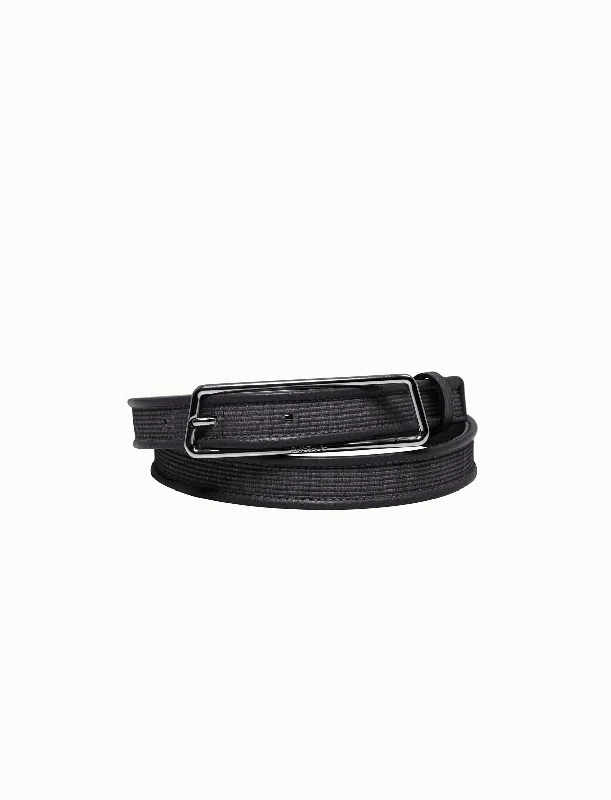 Minimalist white fabric buckle-Horsehair Belt