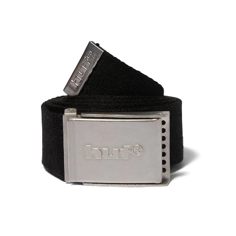 Unique reversible tan buckle-HUF Grinder Belt - Black