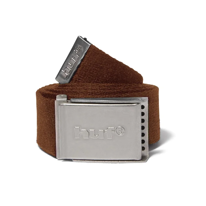 Modern black leather belt-HUF Grinder Belt - Brown