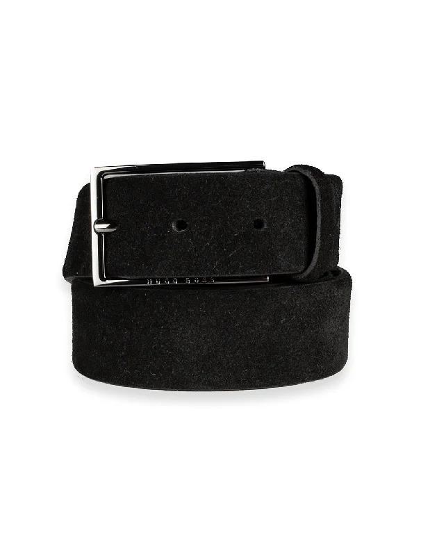 Slim leather studded belt-Calindo Leather Belt Black