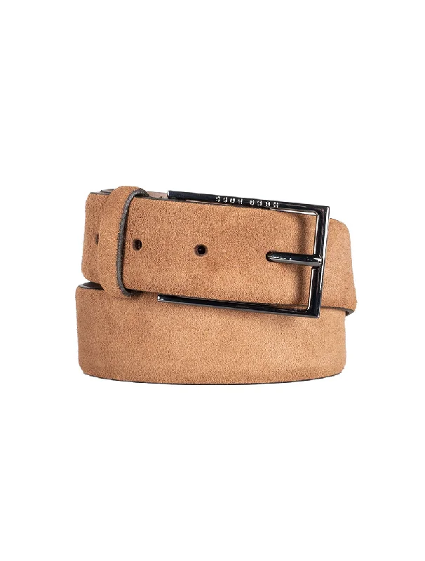 Rustic brown fabric belt-Calindo Leather Belt Brown