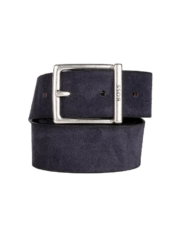 Elegant navy fabric belt-Rudy Suede Belt Navy