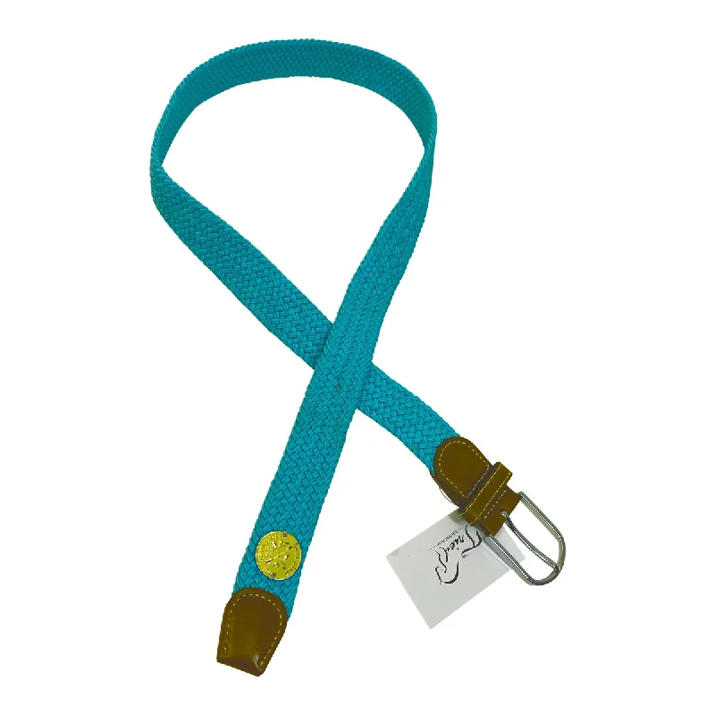 Wide leather cowboy belt-Hunt Club 'The Derby' Unisex Belt in Sky Blue - Unisex Regular