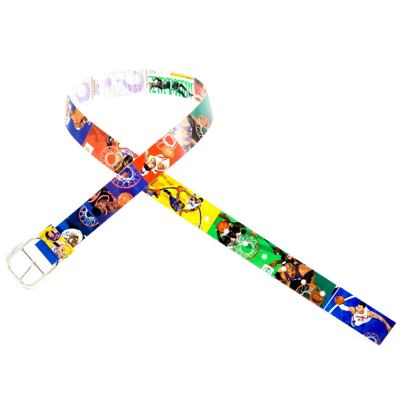 Contemporary stretch nylon buckle-In The Paint Basketball Card Belt