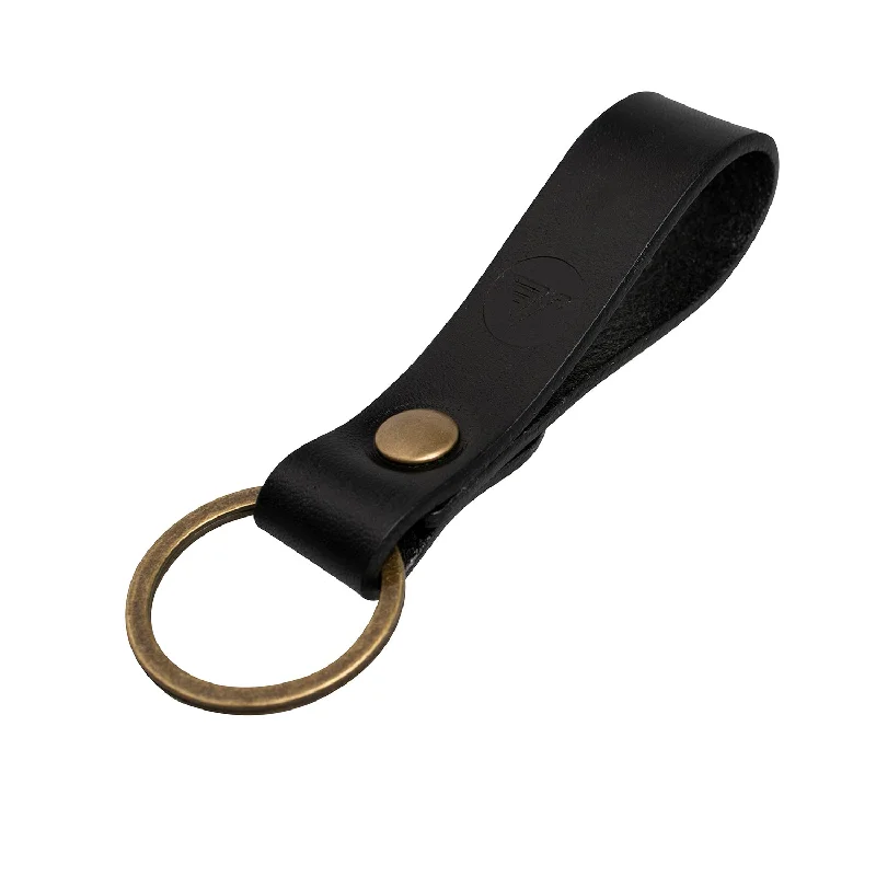 Contemporary elastic canvas buckle-Italian Leather Key Fob