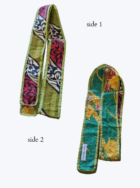 Slim suede floral belt-kantha vintage belt surprise me