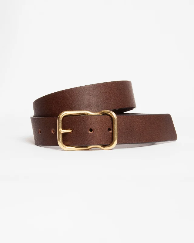 Unique vintage gold belt-112 Signature Leather Belt - Walnut - Brass