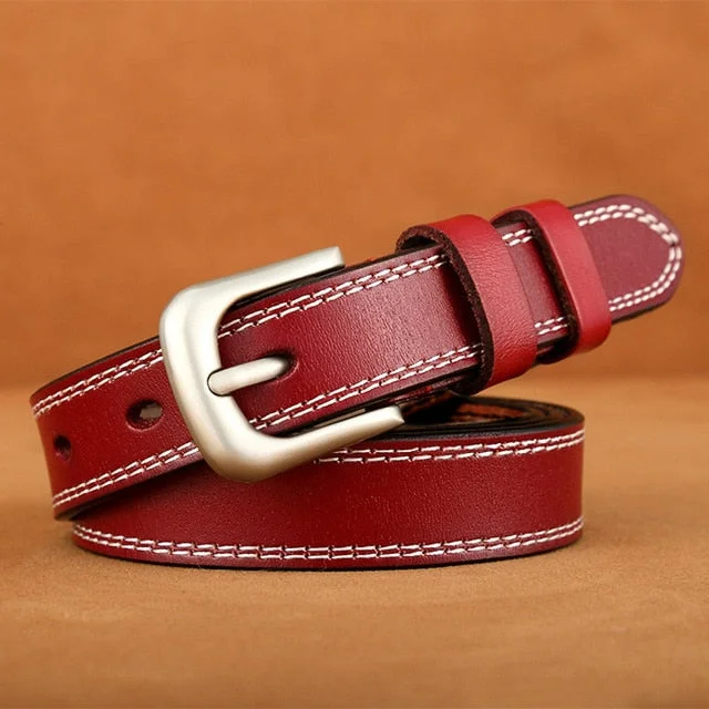 Rustic brown leather belt-Leather belts for women