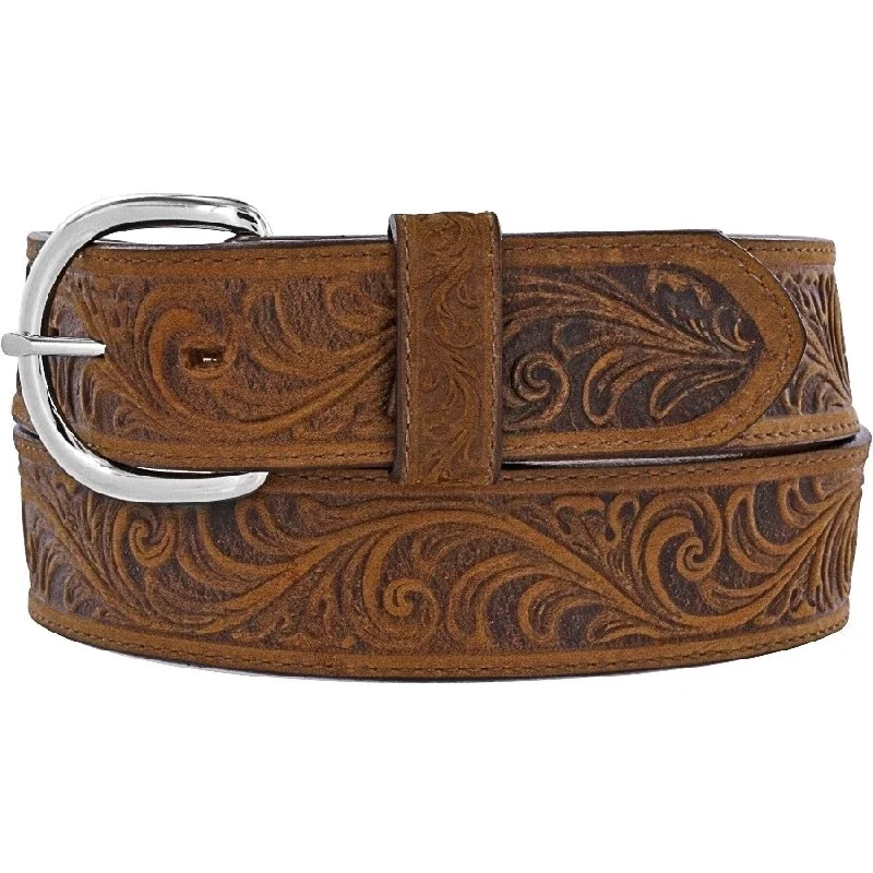 Minimalist white suede belt-Leegin Silver Creek Classics Bay Apache Western Scroll Belt Style 53909