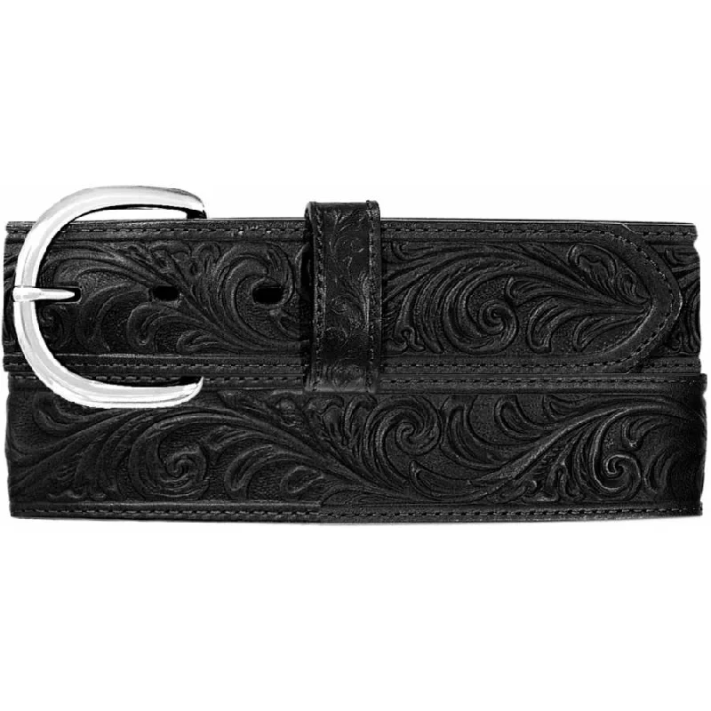 Handcrafted nylon striped belt-Leegin Silvercreek Black Hand Tooled Western Belt Style 53903