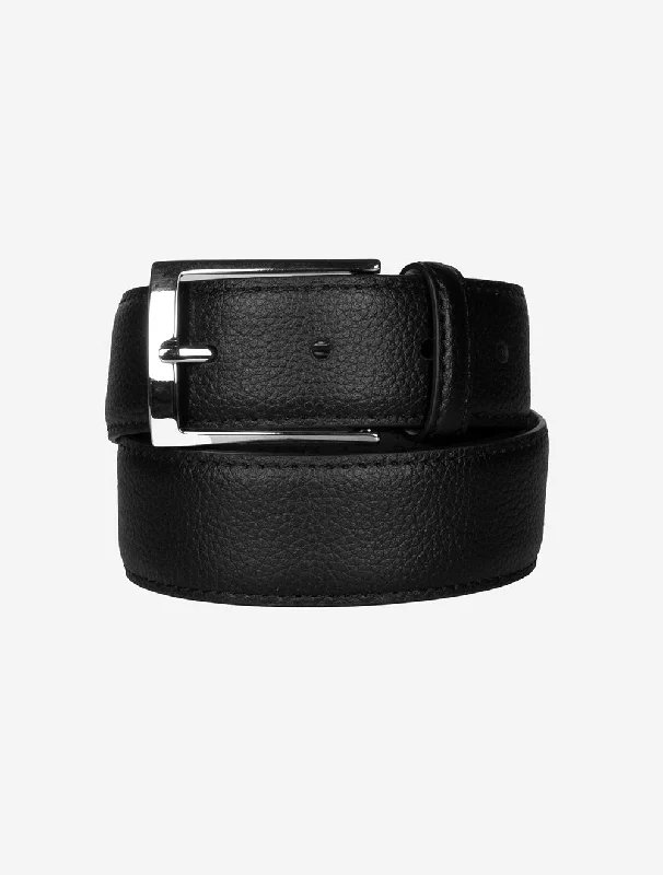 Vintage denim braided belt-Leather 209 Nickel Buckel Black