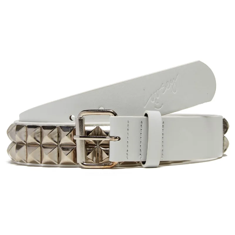 Wide suede floral belt-Loosey Stud Finder Belt - White