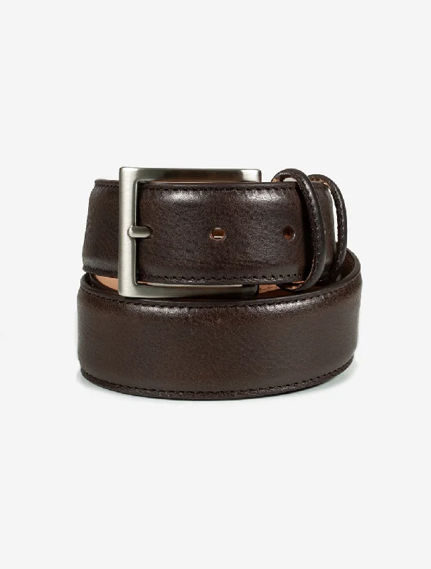 Modern matte silver belt-Casual Belt With Contrast St Brown