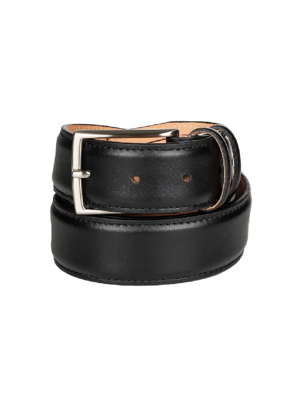 Wide suede studded belt-Leather Belt Black