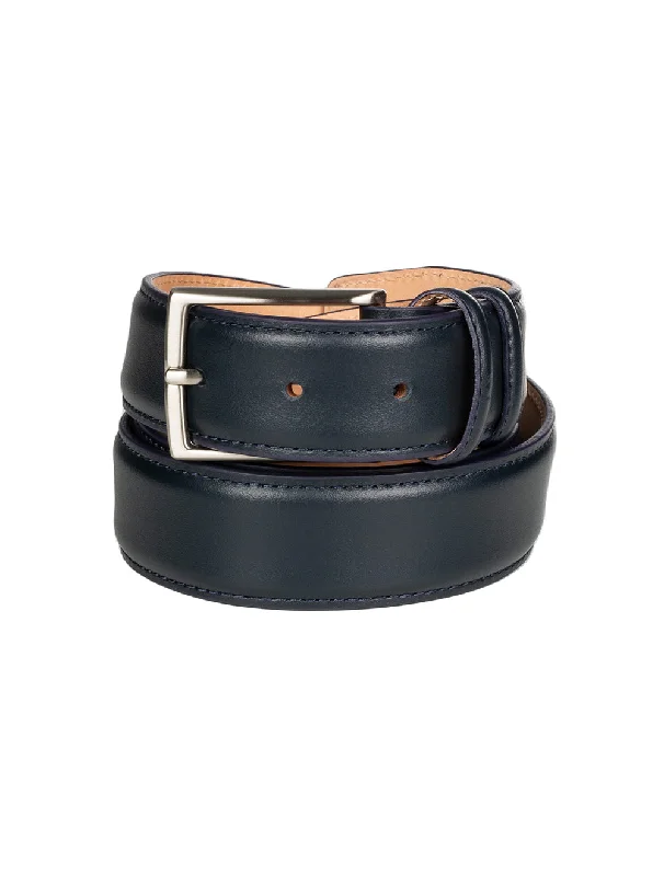 Rustic brown nylon belt-Leather Belt Navy