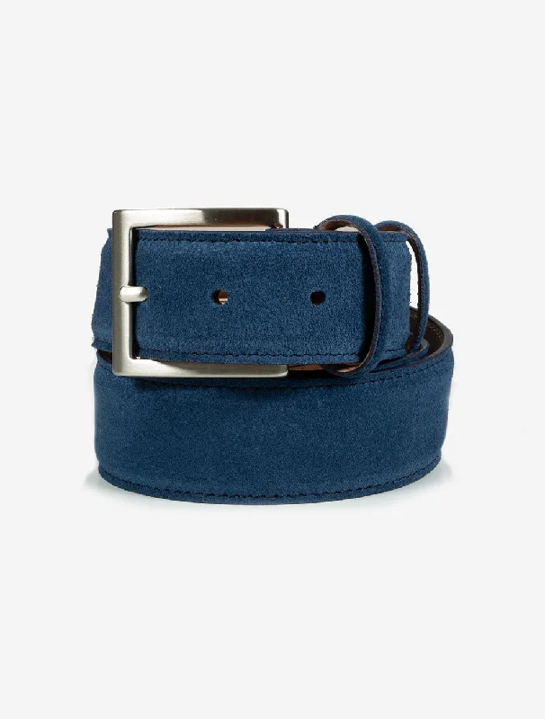 Unique brass braided belt-Suede Belt Blue