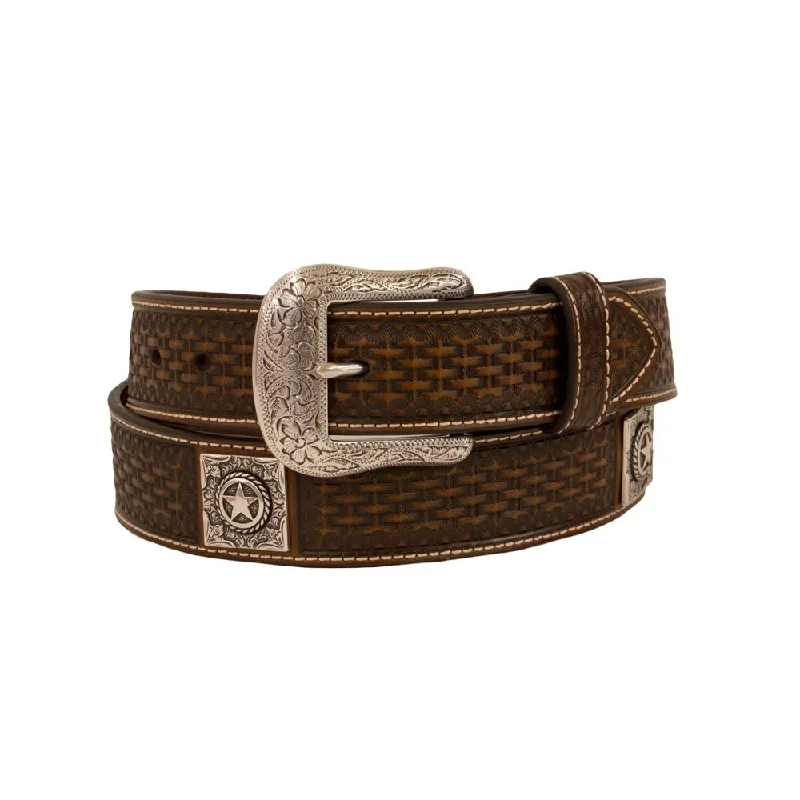 Handmade suede braided belt-MF Western Ariat Brown Leather Classic Western Belt Style A1027008