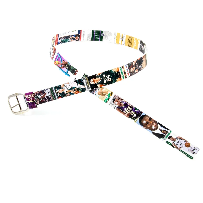 Rustic brown nylon belt-Milwaukee Bucks Basketball Card Belt