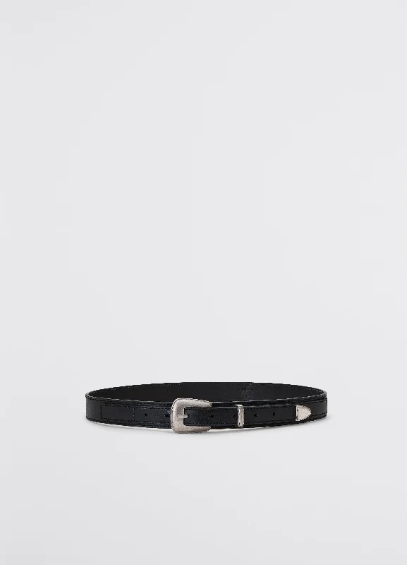 Minimalist white canvas buckle-MINIMAL WESTERN BELT