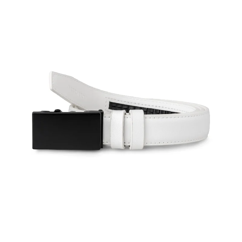 Minimalist gray leather belt-Kid Obsidian