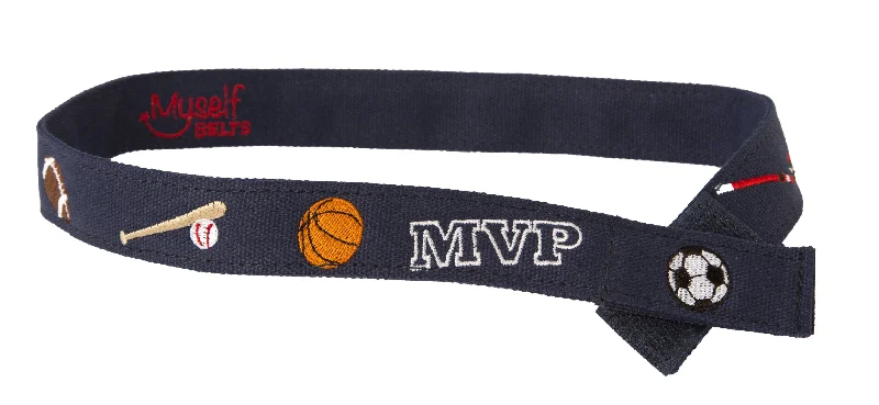 Elegant red leather belt-MYSELF BELTS - MVP Sports Print Easy Velcro Belt For Toddlers/Kids