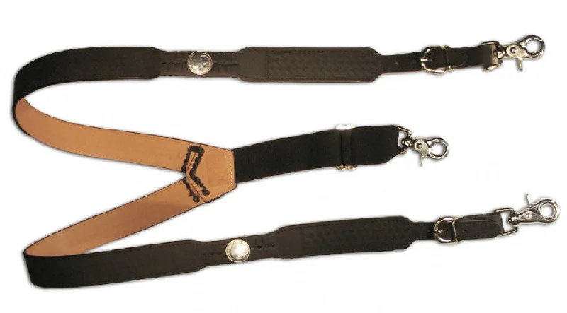 Modern silver suede belt-MF Western Nocona Suspenders Black Style N85120-01