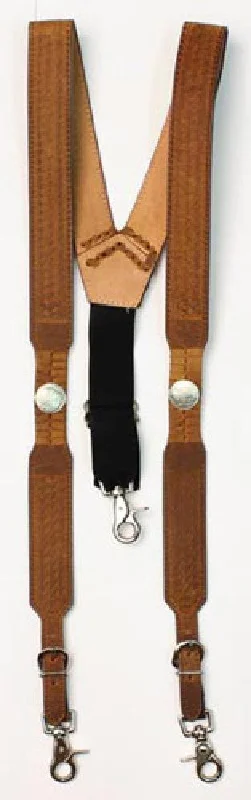 Elegant black patent buckle-MF Western Nocona Suspenders Briar Pitstop Style N85120-214